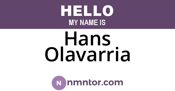 Hans Olavarria