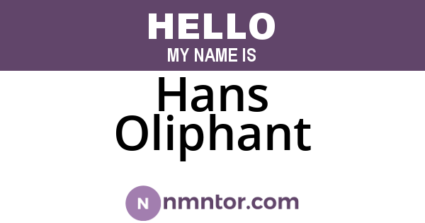 Hans Oliphant
