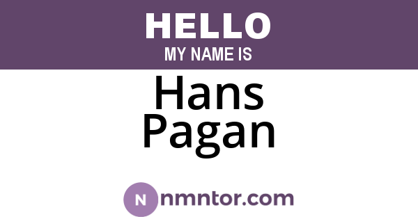 Hans Pagan