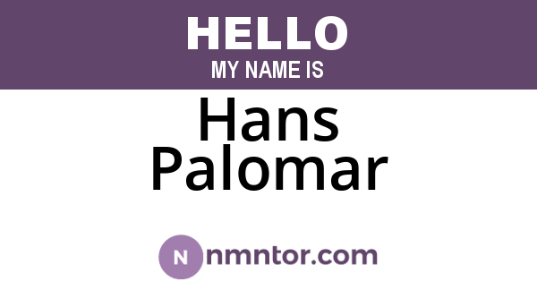 Hans Palomar