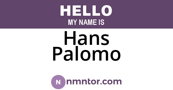 Hans Palomo