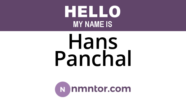 Hans Panchal