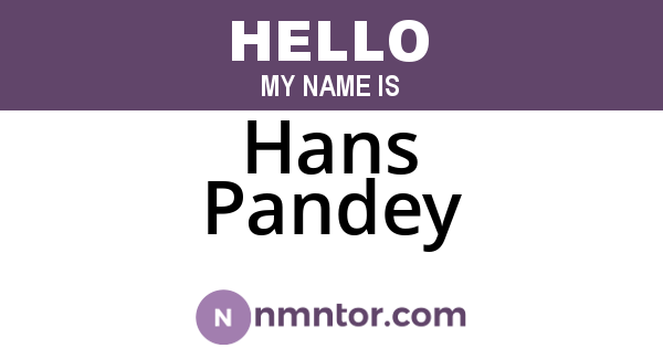 Hans Pandey