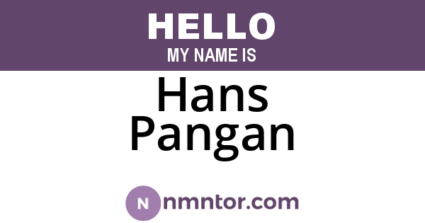 Hans Pangan