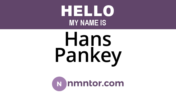 Hans Pankey