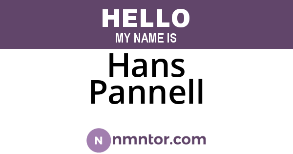 Hans Pannell