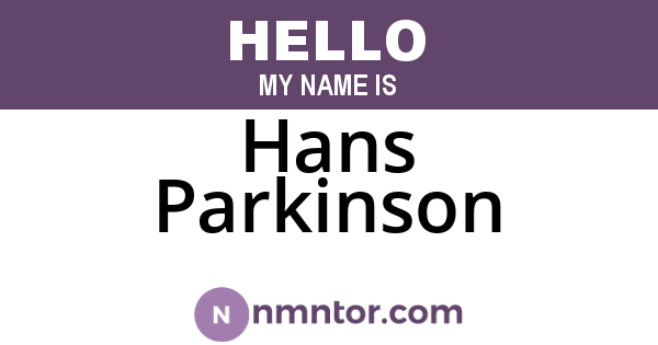 Hans Parkinson