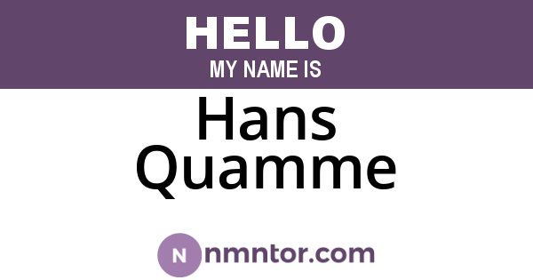 Hans Quamme