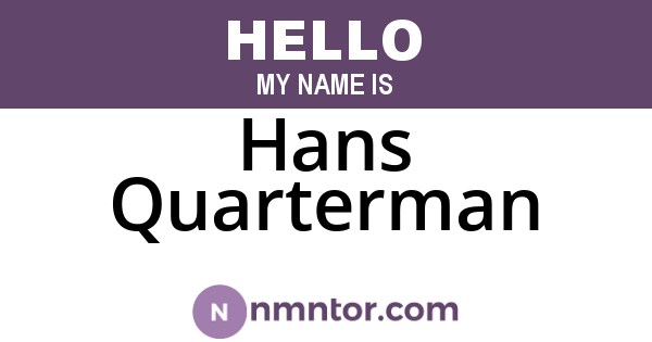 Hans Quarterman