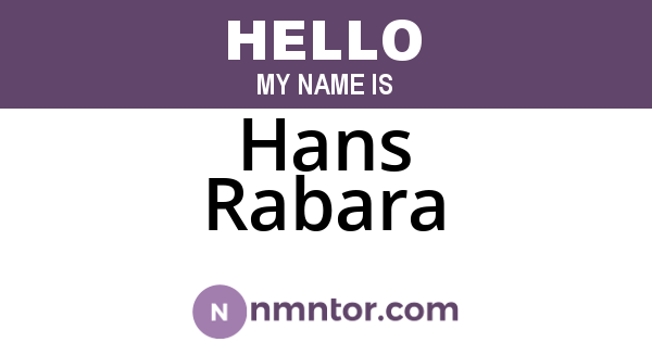 Hans Rabara