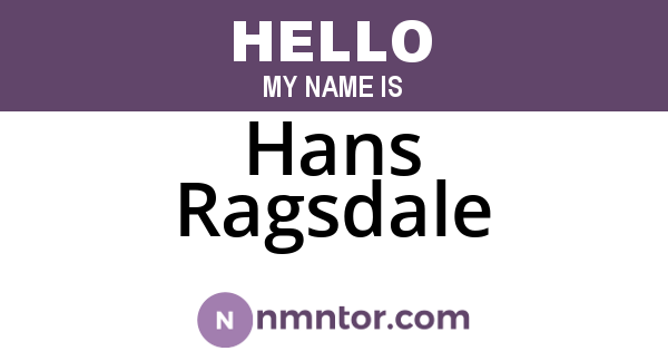 Hans Ragsdale