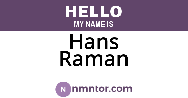 Hans Raman