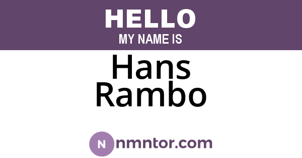 Hans Rambo