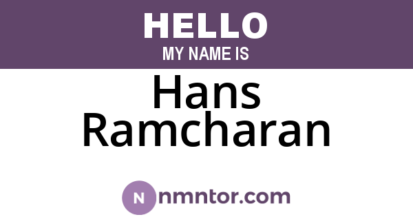 Hans Ramcharan
