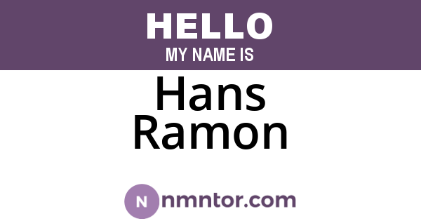 Hans Ramon