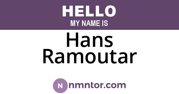 Hans Ramoutar