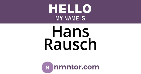 Hans Rausch