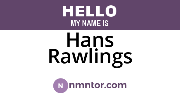 Hans Rawlings
