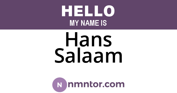 Hans Salaam