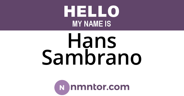 Hans Sambrano