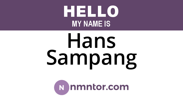 Hans Sampang