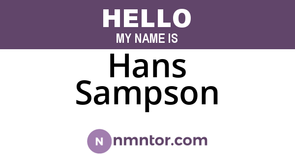 Hans Sampson