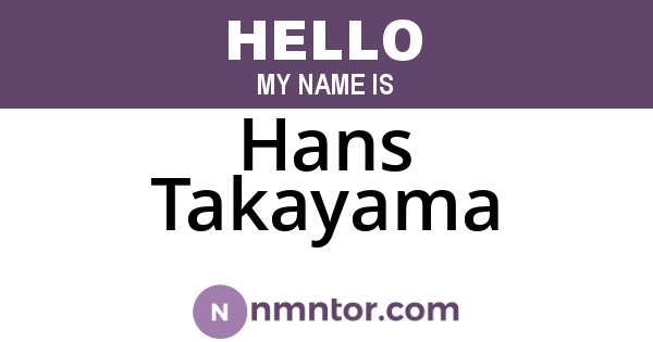 Hans Takayama