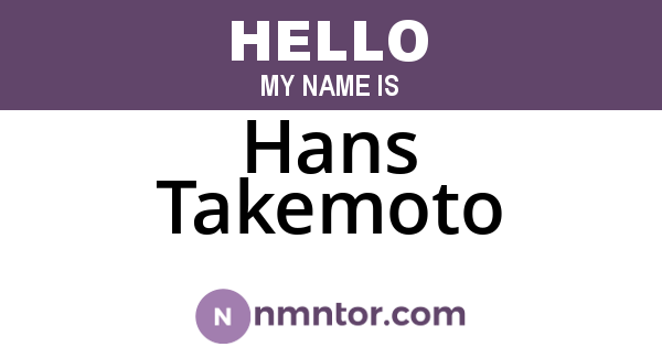 Hans Takemoto