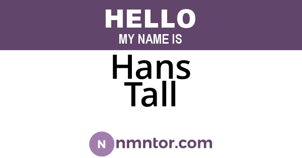 Hans Tall
