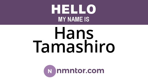Hans Tamashiro