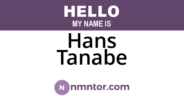 Hans Tanabe
