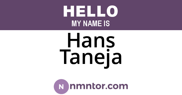 Hans Taneja