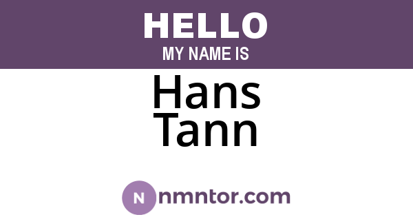 Hans Tann