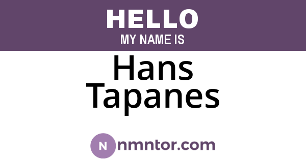 Hans Tapanes