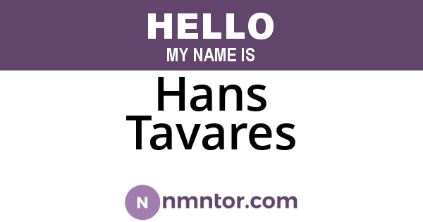 Hans Tavares