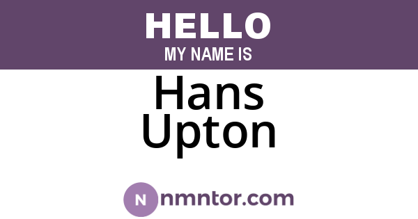 Hans Upton