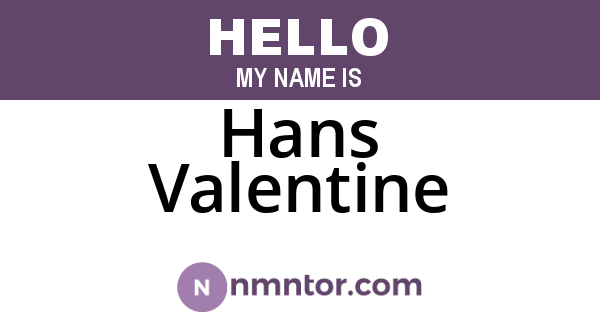 Hans Valentine
