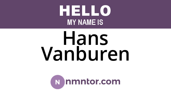 Hans Vanburen