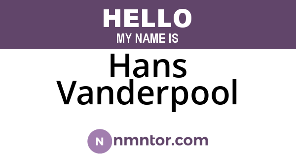 Hans Vanderpool