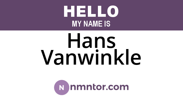 Hans Vanwinkle