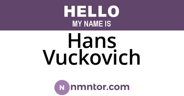 Hans Vuckovich