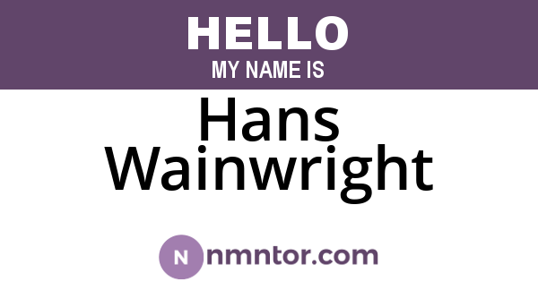 Hans Wainwright