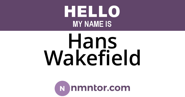 Hans Wakefield