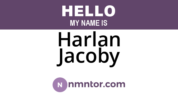Harlan Jacoby