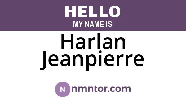 Harlan Jeanpierre