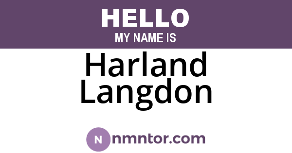 Harland Langdon