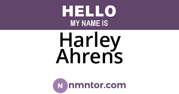 Harley Ahrens