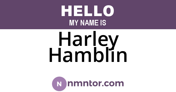 Harley Hamblin