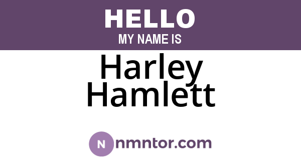 Harley Hamlett