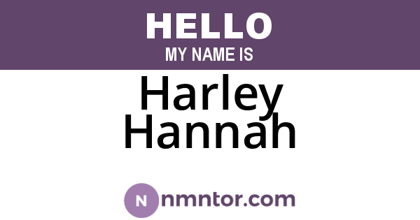 Harley Hannah